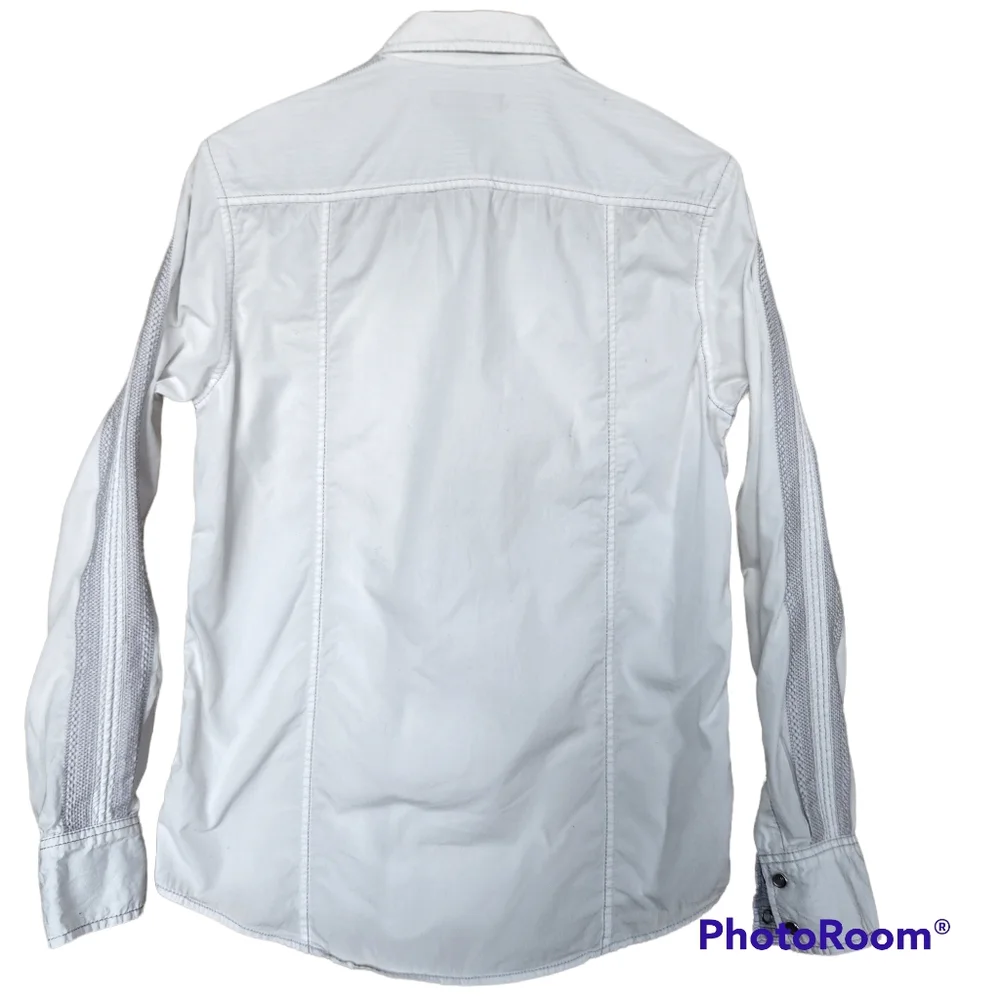 International Concepts Men's White Western Long Sleeved Pearl Snap Shirt Small